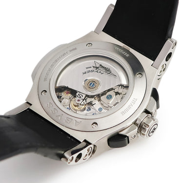 腕時計 ハイゼック Hysek アビス クロノグラフ 017500A 自動巻き メンズ チタニウム ブラック 黒 デイト スモールセコンド