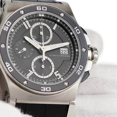 腕時計 ハイゼック Hysek アビス クロノグラフ 017500A 自動巻き メンズ チタニウム ブラック 黒 デイト スモールセコンド