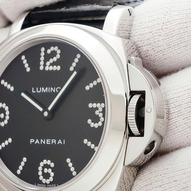 腕時計 パネライ PANERAI ルミノール ベース ダイヤモンドコレクション PAM00130 E番 手巻き メンズ E番 純正ダイヤ ブラック 限定