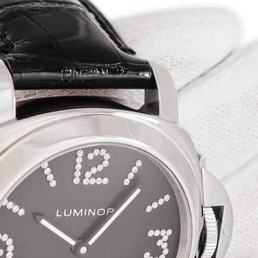 腕時計 パネライ PANERAI ルミノール ベース ダイヤモンドコレクション PAM00130 E番 手巻き メンズ E番 純正ダイヤ ブラック 限定