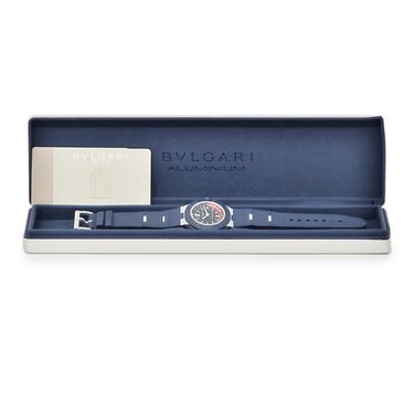 腕時計 ブルガリ BVLGARI ブルガリ アルミニウム GMT 103554 BB40ATGMT 自動巻き メンズ デイト ブルー ネイビー レッド
