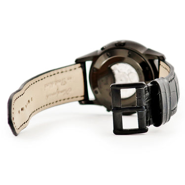 腕時計 シャウボーグ SCHAUMBURG ムーン メテオライト MOON-METEORITE 自動巻き メンズ 新品同様 ポインターデイト ブラックPVD