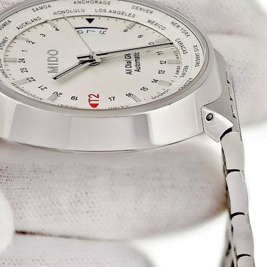 腕時計 ミドー MIDO オールダイアル GMT M8350.4.11.1 自動巻き メンズ ワールドタイム表示 シルバー デイト