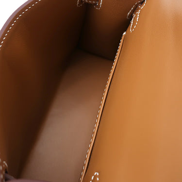 エルメス HERMES ミニケリードゥ 外縫い ゴールド ヴォーエプソン 2WAYバッグ シルバー金具 茶 ショルダー