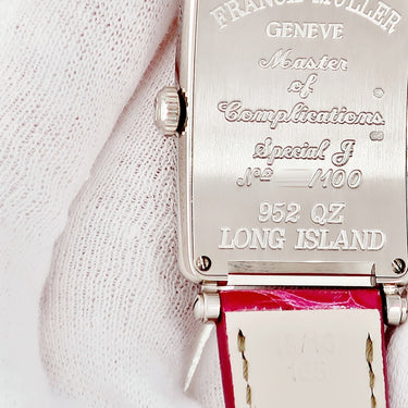 腕時計 フランクミュラー FRANCK MULLER ロングアイランド レリーフ 952QZ クオーツ レディース K18WG無垢 ビザン数字 シルバー
