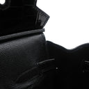 エルメス HERMES バーキン30 ブラック ポロサス ハンドバッグ シルバー金具 黒 クロコ