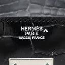 エルメス HERMES バーキン30 ブラック ポロサス ハンドバッグ シルバー金具 黒 クロコ