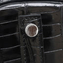 エルメス HERMES バーキン30 ブラック ポロサス ハンドバッグ シルバー金具 黒 クロコ