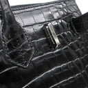 エルメス HERMES バーキン30 ブラック ポロサス ハンドバッグ シルバー金具 黒 クロコ