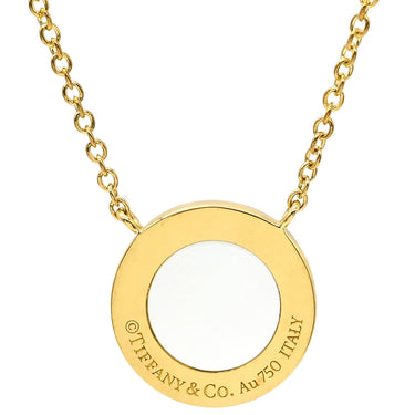 ティファニー Tiffany & Co T ダイヤモンド＆マザーオブパール サークル ペンダント イエローゴールド K18YG ダイヤモンド ホワイトマザーオブパール ネックレス T&Co. イエローゴールド 750 18K 18金 シェル