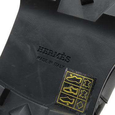 エルメス HERMES ヴェオ ブラック ムートン レザー #37 ブーツ シルバー金具 黒 ショートブーツ インナームートン ケリーバックル