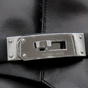 エルメス HERMES ヴェオ ブラック ムートン レザー #37 ブーツ シルバー金具 黒 ショートブーツ インナームートン ケリーバックル
