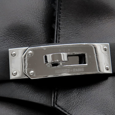 エルメス HERMES ヴェオ ブラック ムートン レザー #37 ブーツ シルバー金具 黒 ショートブーツ インナームートン ケリーバックル