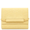 ルイヴィトン LOUIS VUITTON ポルトモネ エラスティック M6346A ヴァニラ エピレザー 三つ折り財布 クリームイエロー