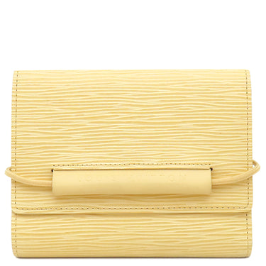 ルイヴィトン LOUIS VUITTON ポルトモネ エラスティック M6346A ヴァニラ エピレザー 三つ折り財布 クリームイエロー
