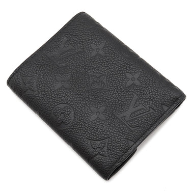 ルイヴィトン LOUIS VUITTON ポルトフォイユ ヴィクトリーヌ M64060 ノワール モノグラムアンプラント 三つ折り財布 ゴールド金具 ミニ財布