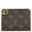 ルイヴィトン LOUIS VUITTON ポルトフォイユ リサ M25692 ウジェニーピンク モノグラムキャンバス 二つ折り財布 ゴールド金具 茶 ピンク コンパクト