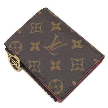ルイヴィトン LOUIS VUITTON ポルトフォイユ リサ M25692 ウジェニーピンク モノグラムキャンバス 二つ折り財布 ゴールド金具 茶 ピンク コンパクト