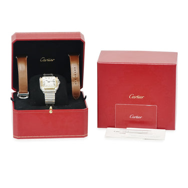 腕時計 カルティエ Cartier サントス ドゥ カルティエ LM W2SA0009 自動巻き メンズ K18YG×SS コンビ デイト ローマン ラージモデル