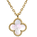 ヴァンクリーフアーペル Van Cleef & Arpels スウィート アルハンブラ ペンダント VCARF69100 パールホワイトXイエローゴールド K18YG マザーオブパール ネックレス 白 Au750 18K シェル