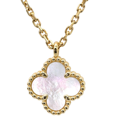 ヴァンクリーフアーペル Van Cleef & Arpels スウィート アルハンブラ ペンダント VCARF69100 パールホワイトXイエローゴールド K18YG マザーオブパール ネックレス 白 Au750 18K シェル