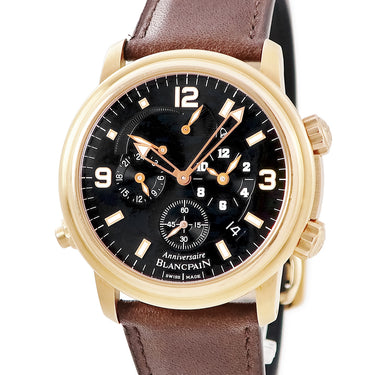 腕時計 ブランパン BLANCPAIN レマン ヴィルレ GMT 2041B-3630-64 自動巻き メンズ OH済 K18RG無垢 アラーム デイト スモセコ 限定