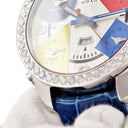 腕時計 ジェイコブ JACOB&CO ファイブタイムゾーン JC-1D クオーツ メンズ 純正ダイヤ ギョウシェ シルバー GMT デイト