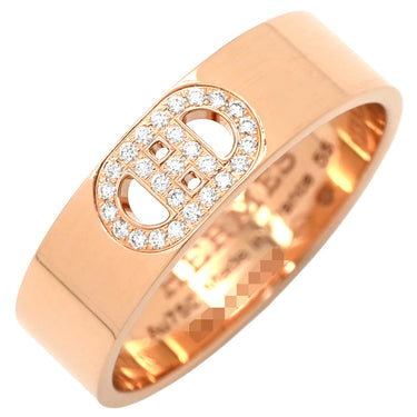 エルメス HERMES H ダンクル PM H115601B ローズゴールド K18PG ダイヤモンド #55(JP15) リング 指輪 ピンクゴールド Au750 18K 18金 ダイヤモンド 27石 14.5号