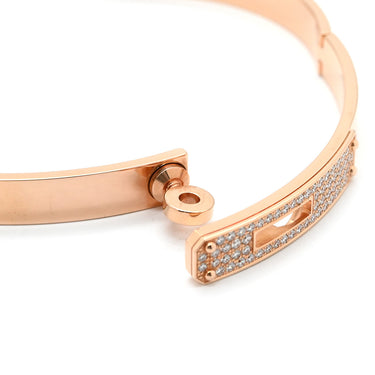 エルメス HERMES ケリーPM バングル H214465B 00ST ローズゴールド K18PG ダイヤモンド ST ブレスレット ピンクゴールド Au750 18K 18金 ダイヤ 61P 61石 61粒 パヴェ