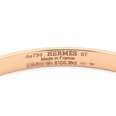 エルメス HERMES ケリーPM バングル H214465B 00ST ローズゴールド K18PG ダイヤモンド ST ブレスレット ピンクゴールド Au750 18K 18金 ダイヤ 61P 61石 61粒 パヴェ