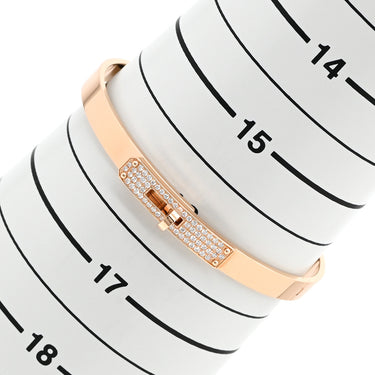 エルメス HERMES ケリーPM バングル H214465B 00ST ローズゴールド K18PG ダイヤモンド ST ブレスレット ピンクゴールド Au750 18K 18金 ダイヤ 61P 61石 61粒 パヴェ
