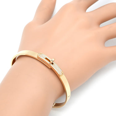 エルメス HERMES ケリーPM バングル H214465B 00ST ローズゴールド K18PG ダイヤモンド ST ブレスレット ピンクゴールド Au750 18K 18金 ダイヤ 61P 61石 61粒 パヴェ