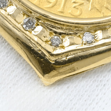 ノンブランド NON BRAND コイン 金貨 イエローゴールド K18YG K21.6YG（コイン） ダイヤモンド ルビー ペンダントトップ 10ドル金貨 アメリカンインディアンヘッド 750 18K K21.6 ネックレストップ ペンダントヘッド