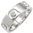 カルティエ Cartier ラブリング ハーフダイヤ B4032547 ホワイトゴールド K18WG ダイヤモンド #47 リング 指輪 LOVE Ring 750 18K 3P クラシックモデル 7号