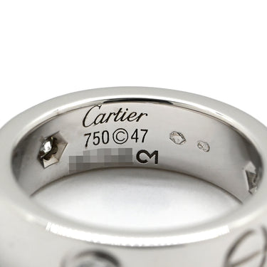 カルティエ Cartier ラブリング ハーフダイヤ B4032547 ホワイトゴールド K18WG ダイヤモンド #47 リング 指輪 LOVE Ring 750 18K 3P クラシックモデル 7号