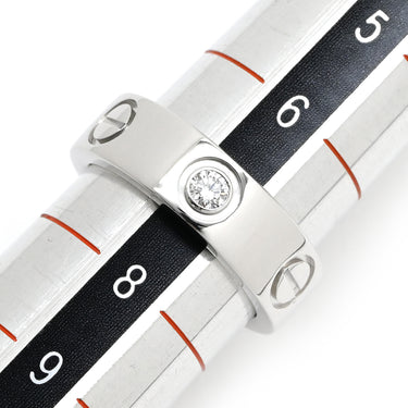 カルティエ Cartier ラブリング ハーフダイヤ B4032547 ホワイトゴールド K18WG ダイヤモンド #47 リング 指輪 LOVE Ring 750 18K 3P クラシックモデル 7号