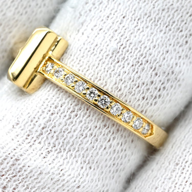 ティファニー Tiffany & Co T ワン ダイヤ 67795113 イエローゴールド K18YG ダイヤモンド リング 指輪 T&Co. Au750 18K 8号