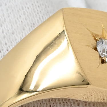 ノンブランド NON BRAND 印台 ダイヤ 0.31ct リング イエローゴールド K18YG ダイヤモンド リング 指輪 スクエア 1Pダイヤ ブリリアントカット 750 18K YG 20.5号
