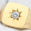 ノンブランド NON BRAND 印台 ダイヤ 0.31ct リング イエローゴールド K18YG ダイヤモンド リング 指輪 スクエア 1Pダイヤ ブリリアントカット 750 18K YG 20.5号
