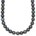 ノンブランド NON BRAND パールネックレス 8.5mm〜9.0mm パールブラック×シルバー シルバー パール ネックレス 黒 アコヤパール 真珠 silver ブラックパール