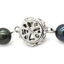 ノンブランド NON BRAND パールネックレス 8.5mm〜9.0mm パールブラック×シルバー シルバー パール ネックレス 黒 アコヤパール 真珠 silver ブラックパール