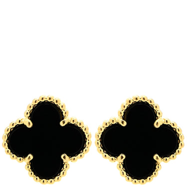 ヴァンクリーフアーペル Van Cleef & Arpels スウィート アルハンブラ VCARA44900 ブラック×イエローゴールド K18YG オニキス ピアス 黒 750 YG 18K