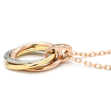 カルティエ Cartier トリニティ ペンダント ダイヤ イエローゴールドXピンクゴールドXホワイトゴールド K18PG K18YG K18WG ダイヤモンド ネックレス 3カラー 18金 750 3連 5Pダイヤモンド