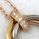 カルティエ Cartier トリニティ ペンダント ダイヤ イエローゴールドXピンクゴールドXホワイトゴールド K18PG K18YG K18WG ダイヤモンド ネックレス 3カラー 18金 750 3連 5Pダイヤモンド