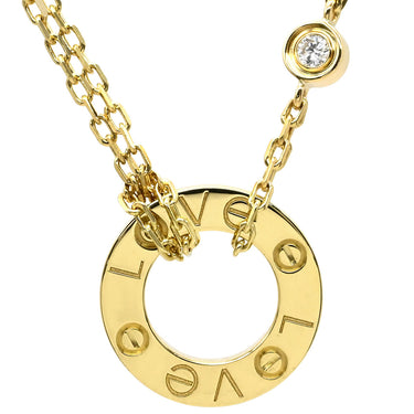 カルティエ Cartier B7219500 イエローゴールド K18YG ダイヤモンド ネックレス 2石 2粒 Au750 18K 18金 W ダブルチェーン