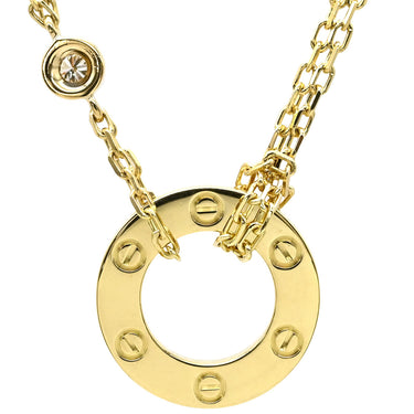 カルティエ Cartier B7219500 イエローゴールド K18YG ダイヤモンド ネックレス 2石 2粒 Au750 18K 18金 W ダブルチェーン