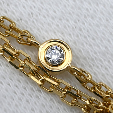 カルティエ Cartier B7219500 イエローゴールド K18YG ダイヤモンド ネックレス 2石 2粒 Au750 18K 18金 W ダブルチェーン