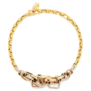 カルティエ Cartier トリニティ クッション B6080818 イエローゴールドXピンクゴールドXホワイトゴールド K18YG K18PG K18WG ブレスレット スクエアモチーフ 3カラー 750 チェーン