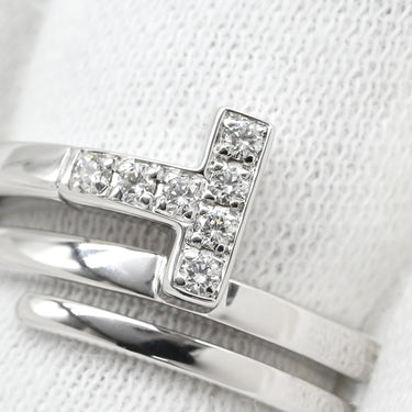 ティファニー Tiffany & Co Tスクエア ラップ ホワイトゴールド K18WG ダイヤモンド リング 指輪 ホワイトゴールド AU750 18K 7石 7P ダイヤモンド 11号