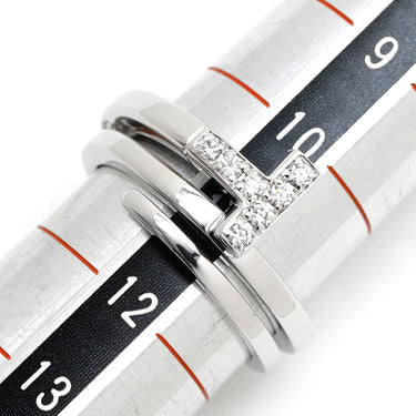 ティファニー Tiffany & Co Tスクエア ラップ ホワイトゴールド K18WG ダイヤモンド リング 指輪 ホワイトゴールド AU750 18K 7石 7P ダイヤモンド 11号
